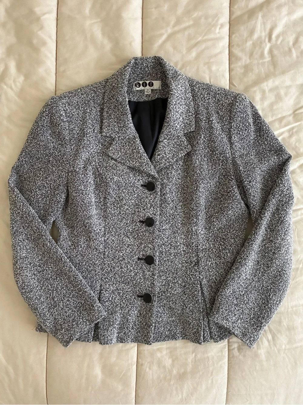 ktf by Kristinn Steinarr Tweed Bouclé Jacket Size 10